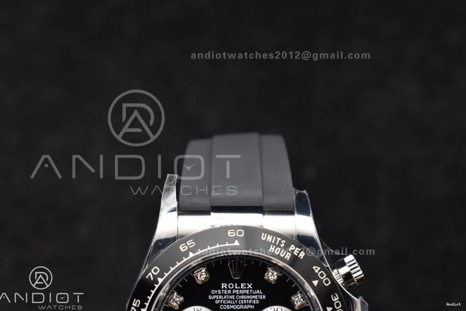 on Black Daytona Diamonds Best Edition Rubber 116519 Oysterflex Dial SA4130 BTF 1:1 Strap 1126